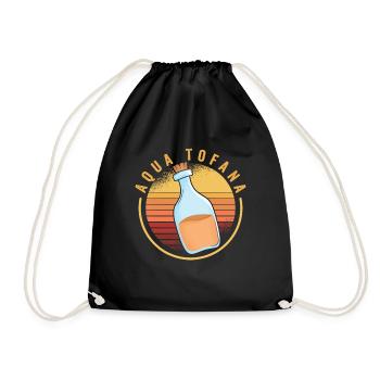 Aqua Tofana Vintage Poison Bottle Line Art Crime - Drawstring Bag - black - Front