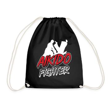 Aikido Fighter Martial Arts Martial Arts Lovers - Drawstring Bag - black - Front