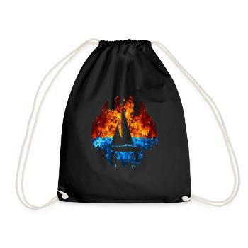 voilier feu marin flammes feu art skipper - Sac de sport léger - noir - Devant