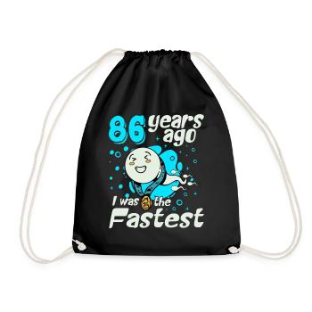 86 years ago I was the fastest 86th birthday - Drawstring Bag - black - Front