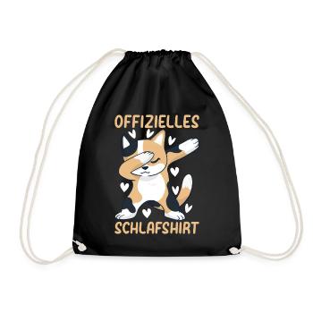 Katzen Schlafshirt Süße Katzen Offizielles Schlafs - Turnbeutel - Schwarz - Vorne