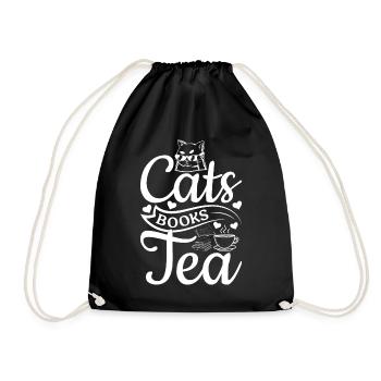 Chats Livres Thé I Propriétaire de chat Amateur de livres b - Sac de sport léger - noir - Devant