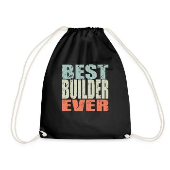 Best Construction Worker ever Construction Worker Gift - Drawstring Bag - black - Front