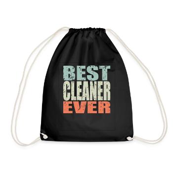 Best Cleaner ever Cleaner Gift - Drawstring Bag - black - Front