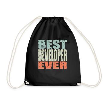 Best Entwickler ever Entwickler Geschenk - Turnbeutel - Schwarz - Vorne