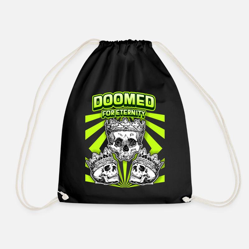 Mittelalter Totenkopf , Skull, Spruch, Biker-Desig - Turnbeutel - Schwarz
