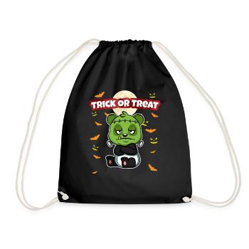 Trick Or Treat Scary Creepy Halloween Monster - Drawstring Bag - black - Front