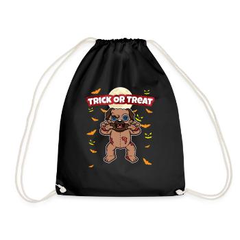 Trick Or Treat Scary Creepy Halloween Monster - Drawstring Bag - black - Front