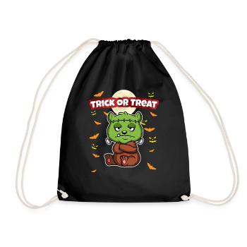 Trick Or Treat Scary Creepy Halloween Monster - Drawstring Bag - black - Front