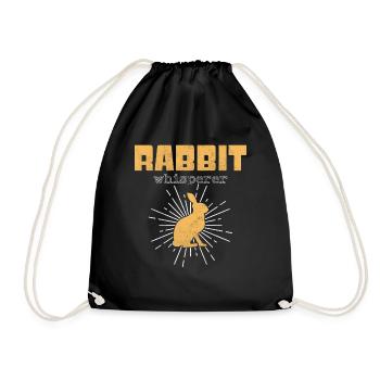 Rabbit Whisperer - Drawstring Bag - black - Front