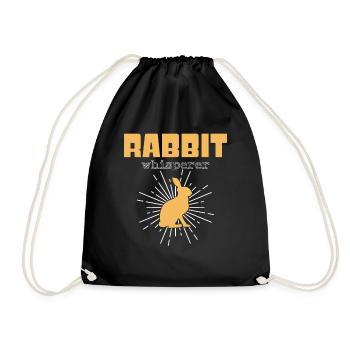 Rabbit Whisperer - Drawstring Bag - black - Front