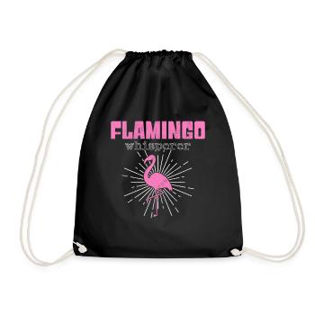 Flamingo Whisperer - Drawstring Bag - black - Front