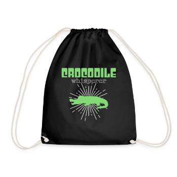 Crocodile Whisperer - Drawstring Bag - black - Front