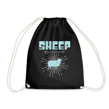 Sheep Whisperer - Drawstring Bag - black - Front