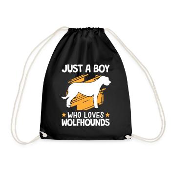 Garçon le lévrier irlandais aime Wolfhound - Sac de sport léger - noir - Devant