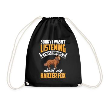 Harz fox was distracted herding fox - Drawstring Bag - black - Front