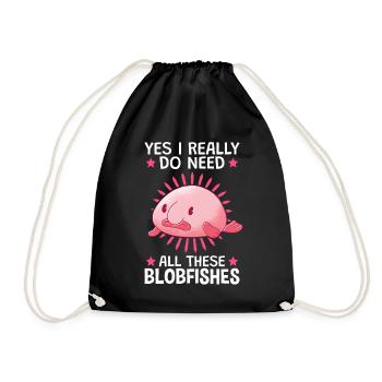 I need all these blobfish fish memes - Drawstring Bag - black - Front