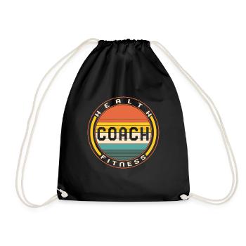 Health Fitness Coach Shirt, Instruktor Workout - Turnbeutel - Schwarz - Vorne