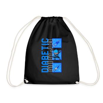 Diabetes Awareness Month Shirt, Diabetic Ninja - Drawstring Bag - black - Front