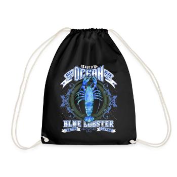 Marine-Lobster, Blue-Lobster, Vintage-Hummer - Turnbeutel - Schwarz - Vorne