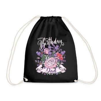 Birthday Happy-Birthday-Dad Father-Dad-Dad-Daddy - Drawstring Bag - black - Front