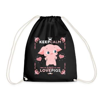 Porcelet, cochon, porcelet-porcelet, drôle de dicton - Sac de sport léger - noir - Devant
