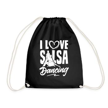 Ich Liebe Salsa Tanzen Hobby Tanz Tänzer - Turnbeutel - Schwarz - Vorne