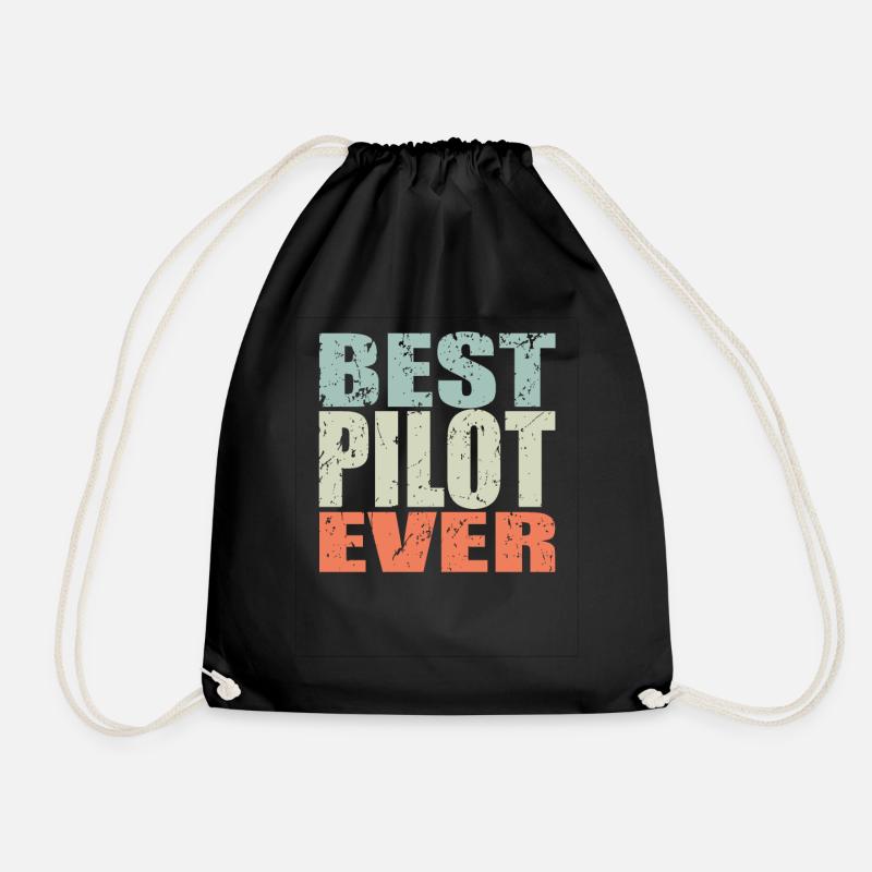 Best Pilot ever Pilot Geschenk - Turnbeutel - Schwarz