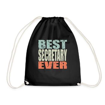 Best Secretary ever Secretary Gift - Drawstring Bag - black - Front