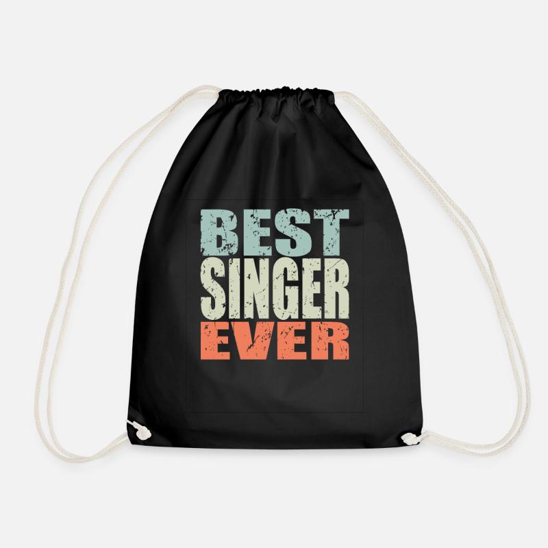 Best Singer ever Singer Gift - Drawstring Bag - black