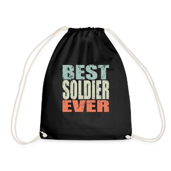 Best Soldier ever Soldier Gift - Drawstring Bag - black - Front