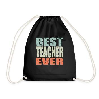 Best Lehrer ever Lehrer Geschenk - Turnbeutel - Schwarz - Vorne