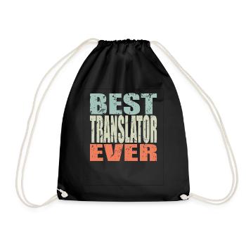 Best Translator ever Translator Gift - Drawstring Bag - black - Front