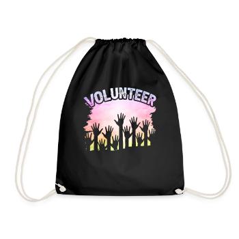 Voluntary volunteering Volunteer - Drawstring Bag - black - Front