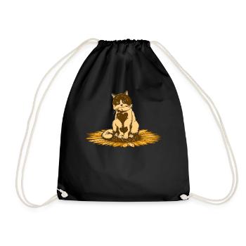 Cat Sunflower I Cute Cat Owner I Son - Drawstring Bag - black - Front
