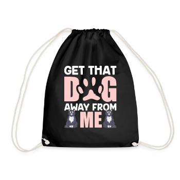 Take the dog away from me cat cat lover - Drawstring Bag - black - Front