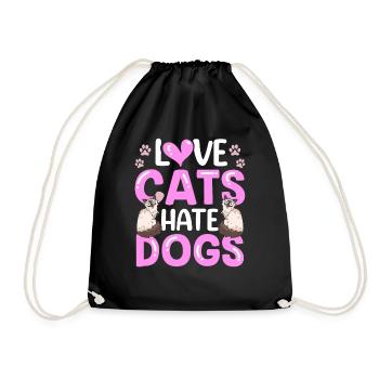 Chers chats Détestez les chiens Amoureux des chats Animaux de compagnie - Sac de sport léger - noir - Devant