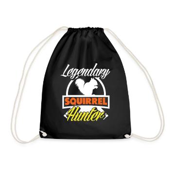 Squirrel Hunter - Drawstring Bag - black - Front