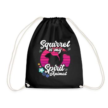 Squirrel Animal Favorite Animal - Drawstring Bag - black - Front