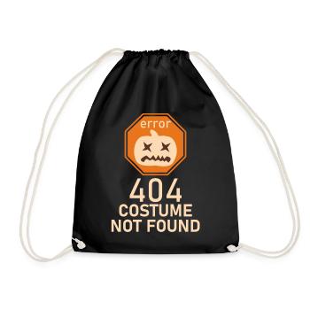 Fehler 404 Kostüm Halloween Low Budget - Turnbeutel - Schwarz - Vorne