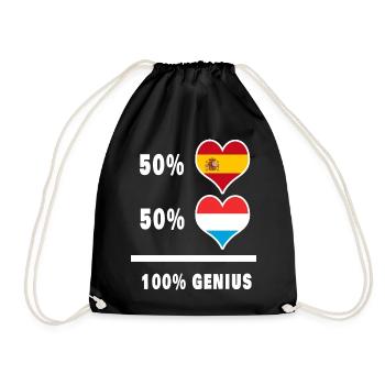 Luxembourg et Espagne génie / cadeau - Sac de sport léger - noir - Devant