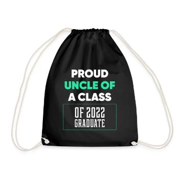 Proud Uncle of A Class of 2022 Graduate Gift - Drawstring Bag - black - Front