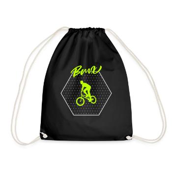 bmx - Drawstring Bag - black - Front
