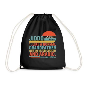Jiddo Substantiv Definition Hemd, arabischer Großvater - Turnbeutel - Schwarz - Vorne