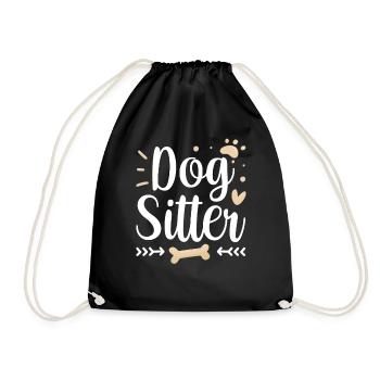 Hundesitter Dog Sitting Hundesitting Hund - Turnbeutel - Schwarz - Vorne