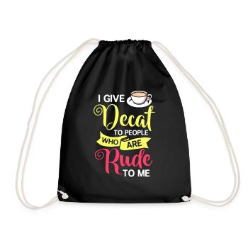 Decaffeinated Coffee Caffeine Decaffeinated - Drawstring Bag - black - Front