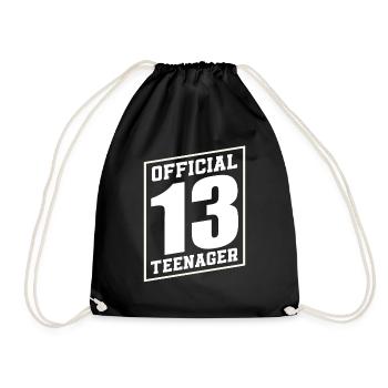 13th Birthday Boys Girls - Drawstring Bag - black - Front