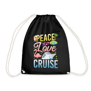 Bateau de croisière Vacances Fille Paix - Sac de sport léger - noir - Devant