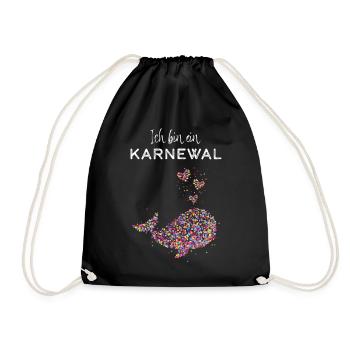 Karneval Karnewal Konfetti Kostümersatz Fasching - Turnbeutel - Schwarz - Vorne