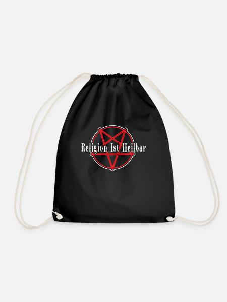 Religion ist heilbar Pentagramm - Turnbeutel - Schwarz